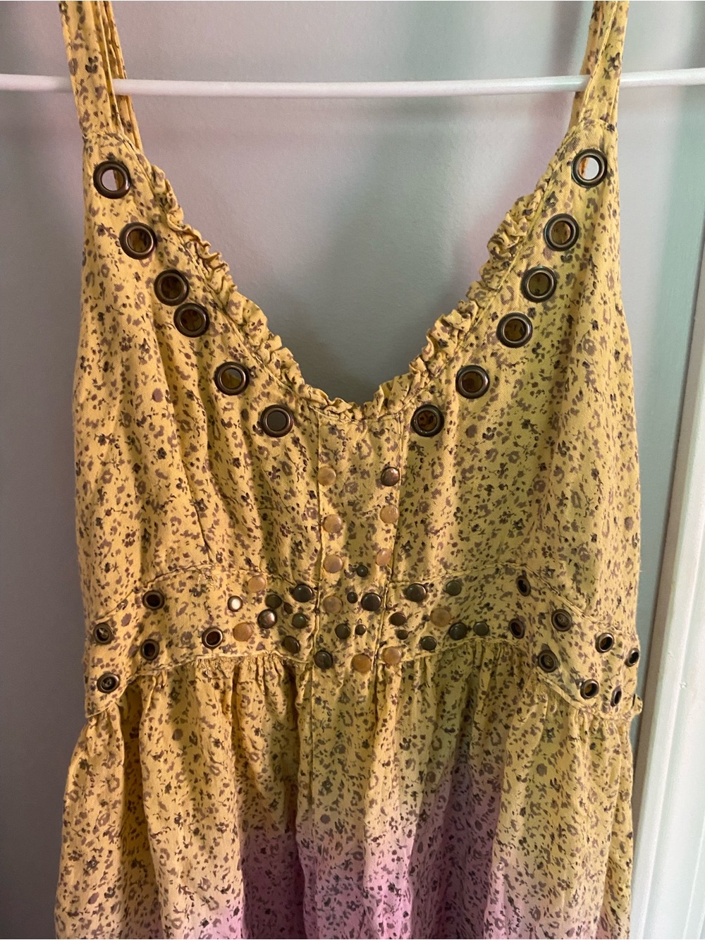 Girls Ombre Floral Sundress in Yellow, Pink & Gray - Picture 2 of 7
